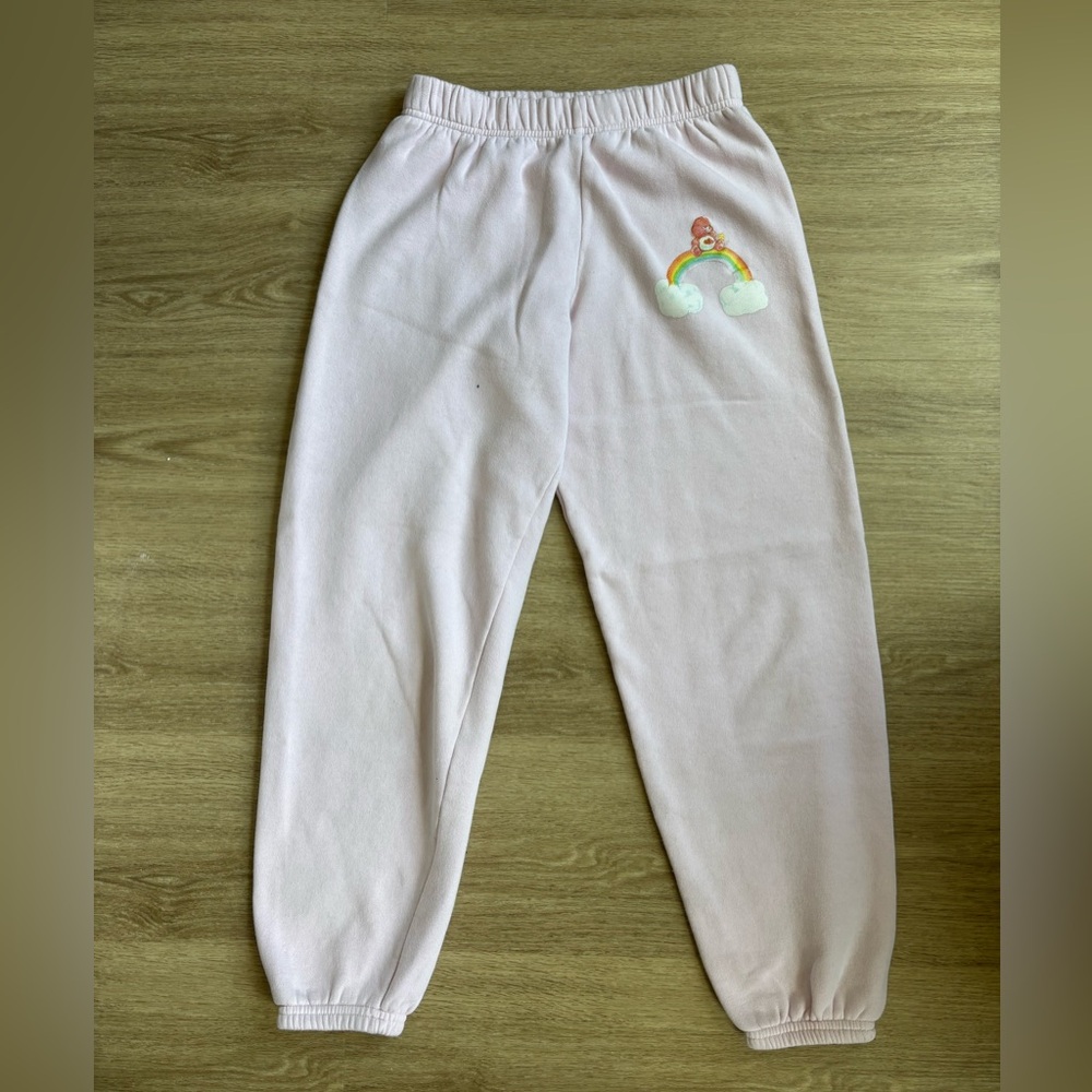 PacSun Care Bears Light Pink Sweatpants with Rainbow Detail
